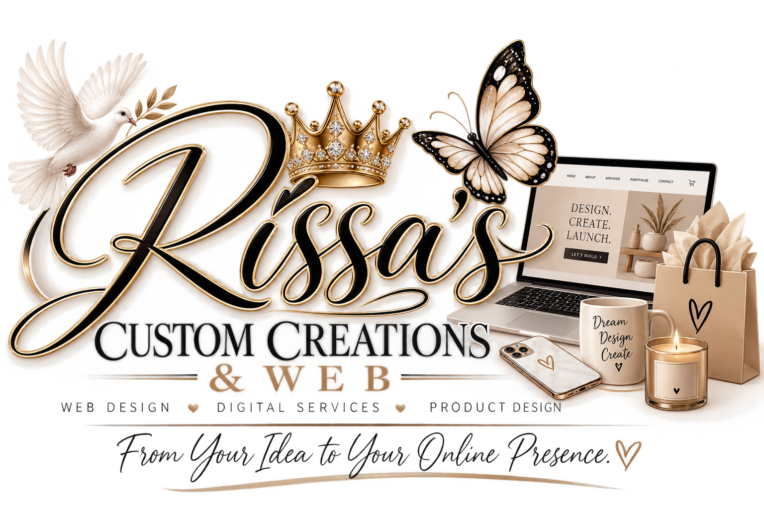 Rissa's Custom Creations & Web logo