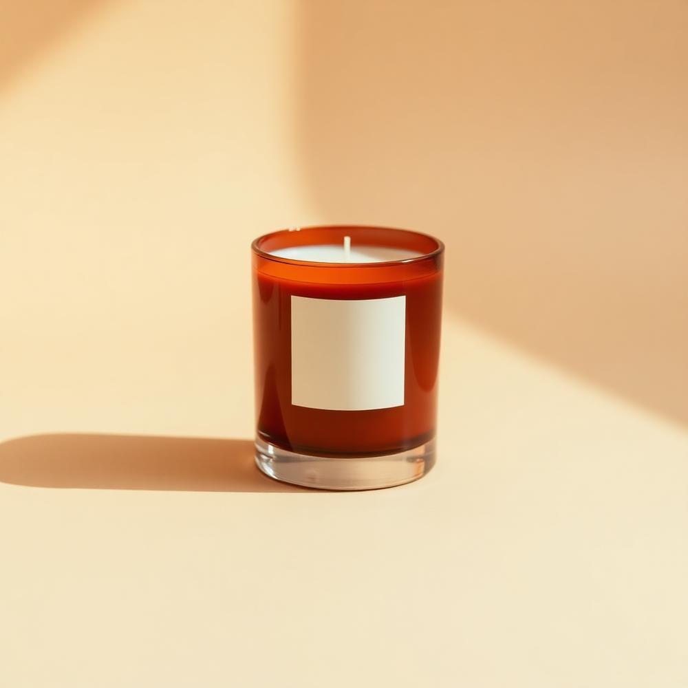Branded candle product photograph